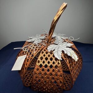 Copper and Silver Decorative Pumpkin